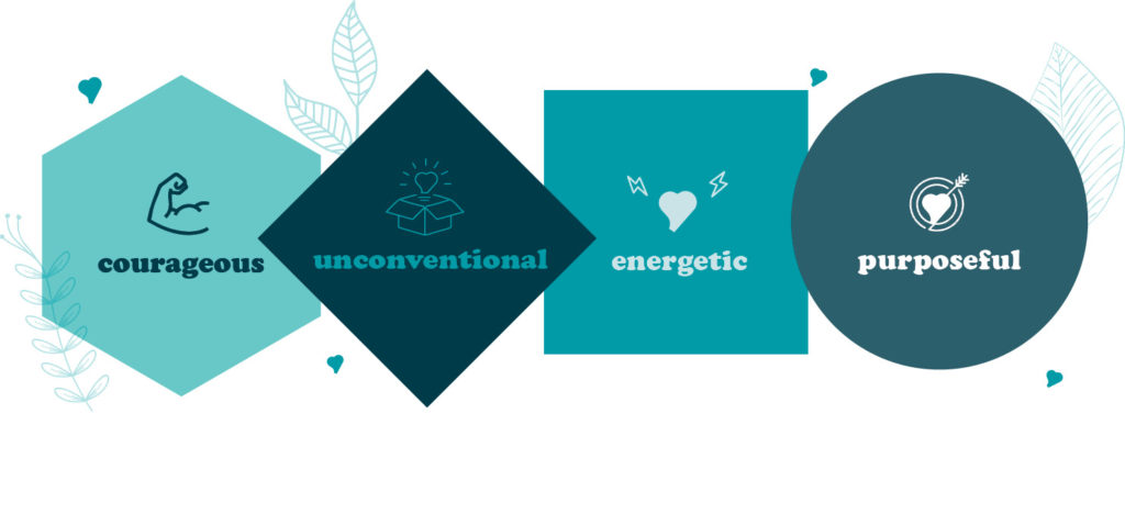 ESG company values: courageous, unconventional, energetic, purposeful